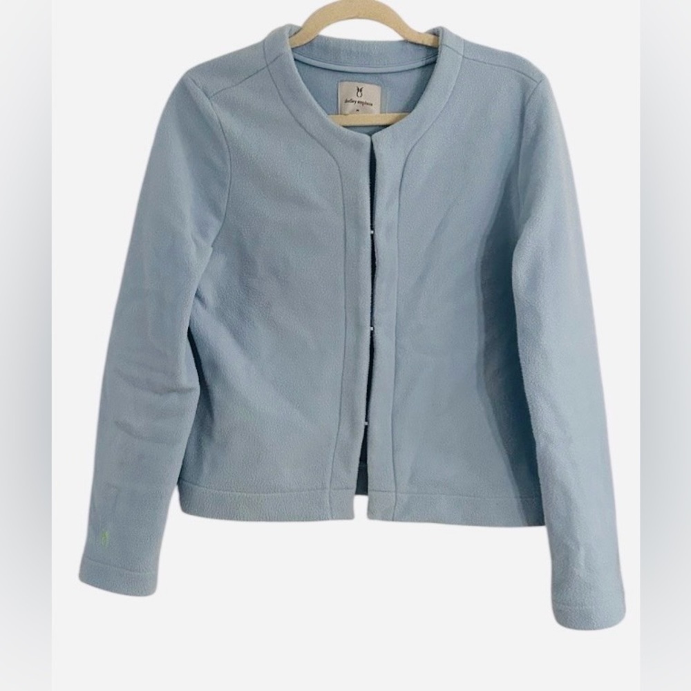 Dudley Stephens Cat Rock Cardigan Top Size Medium Fleece Light Blue
